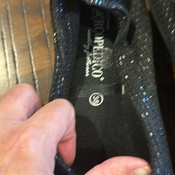 Arcopedico black shimmer ballet flats slip on 38 7 7.5 - Picture 3 of 6